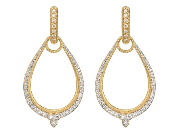 Jude Frances Moroccan Pave Oval Earring Charm Frames