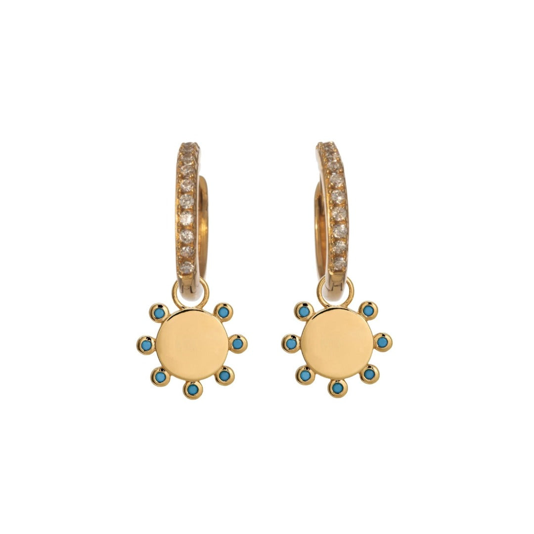 Goldbug Round Top Turquoise Earring Charms