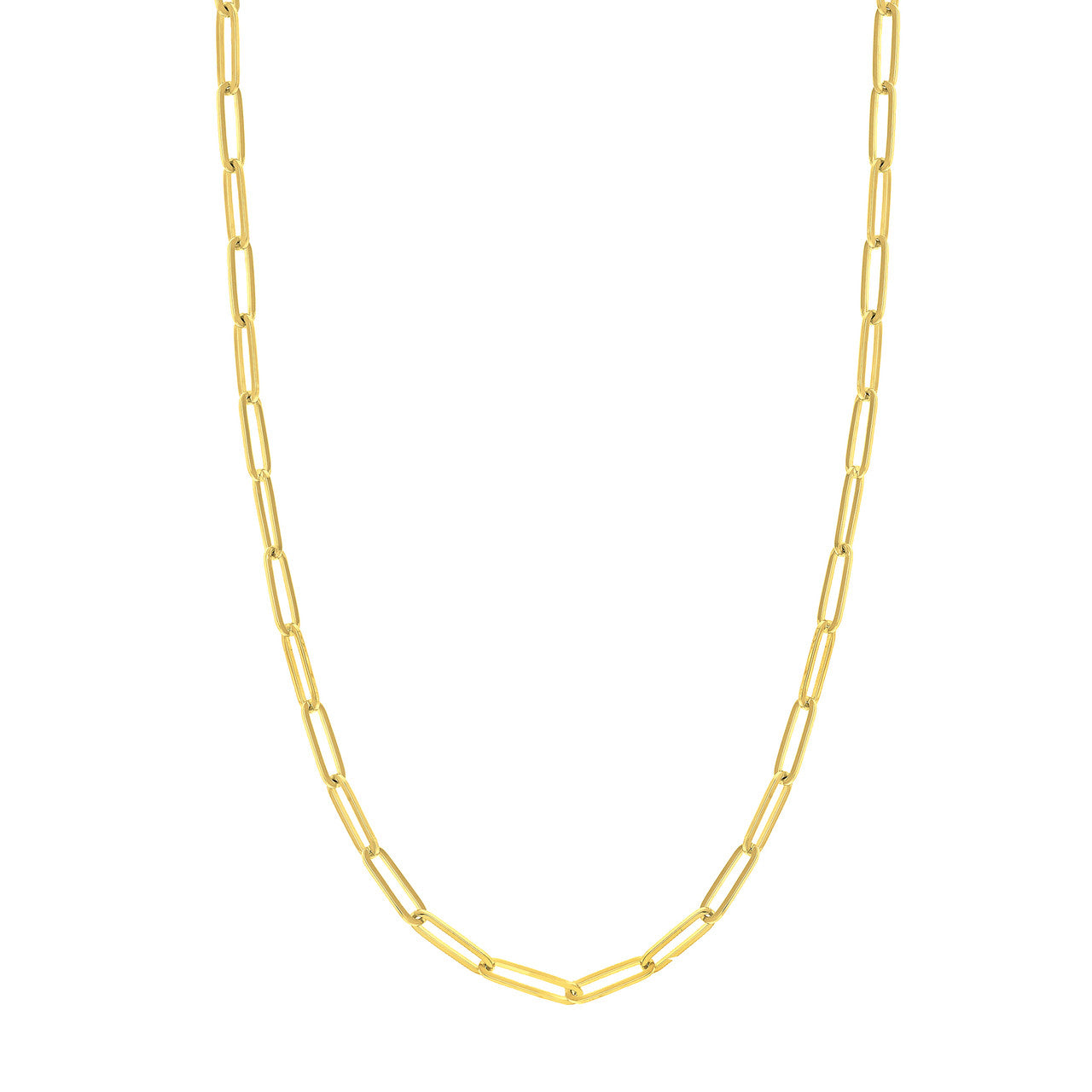 14K Yellow Gold 5mm Elongated Link Chain Necklace