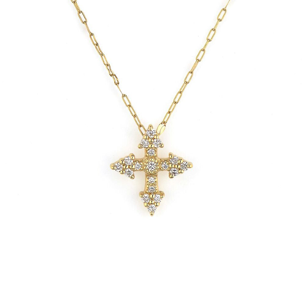 Jude Frances Provence Champagne Tiny Cross Pendant Necklace